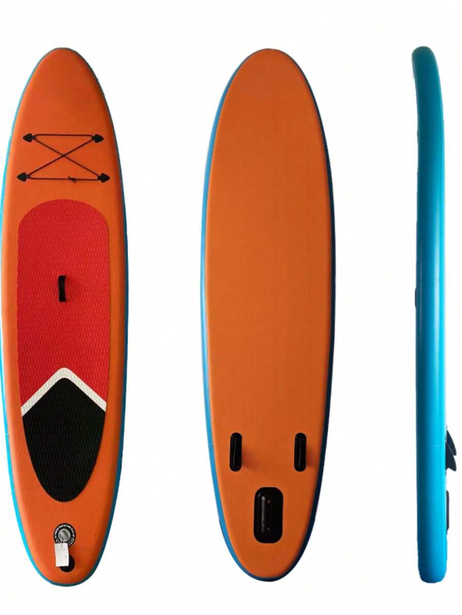 YHW-SURF 1 Set Tabla de Paddle Surf Inflable para Hombres y Mujeres, Tabla de Surf Casual para Playa, Incluye Bomba de Aire, Remo, Correa, Mochila, Aleta Desmontable y Kit de Reparación - Naranja - Ver 1