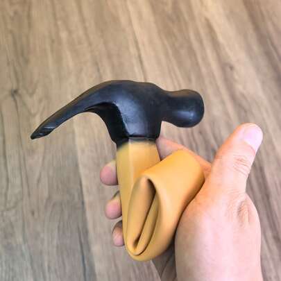 1pc Funny Prank Fake Mallet, Soft Comfortable Handle, Absurd Yet Amusing Tactile Experience, Gag Gift For Halloween, Christmas