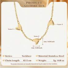 1pc Customized Gold Heart-Shaped Name Necklace, Personalized Heart-Shaped Pendant, Women's Custom Carved Name Necklace, Cute Minimalist Love Accessory, Fashionable Charm Necklace, Daily Fashion Jewelry, Birthday And Valentine's Day Gifts, Pet Enthusiast Gifts - Gold 2 - View 8