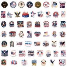 55张美国建国250周年纪念贴纸，1776-2026爱国主题贴纸，适用于笔记本电脑、水瓶等。 - 彩色 - 查看 8