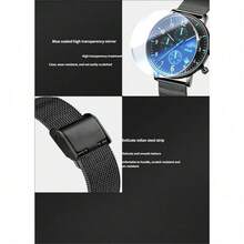 Reloj cronógrafo multifunción de cuarzo FILA de 45 mm de diámetro de esfera grande, resistente al agua 30M, con correa de acero inoxidable para hombre - Unitalla - Ver 6