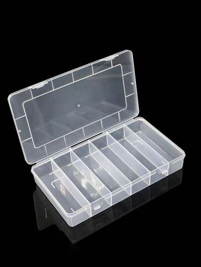 1/2 hộp đựng trang sức trong suốt tinh tế, hộp đựng đồ trang sức thủ công bằng nhựa, hộp đựng dụng cụ câu cá nhỏ trong suốt, hộp đựng đồ may vá thêu thùa.