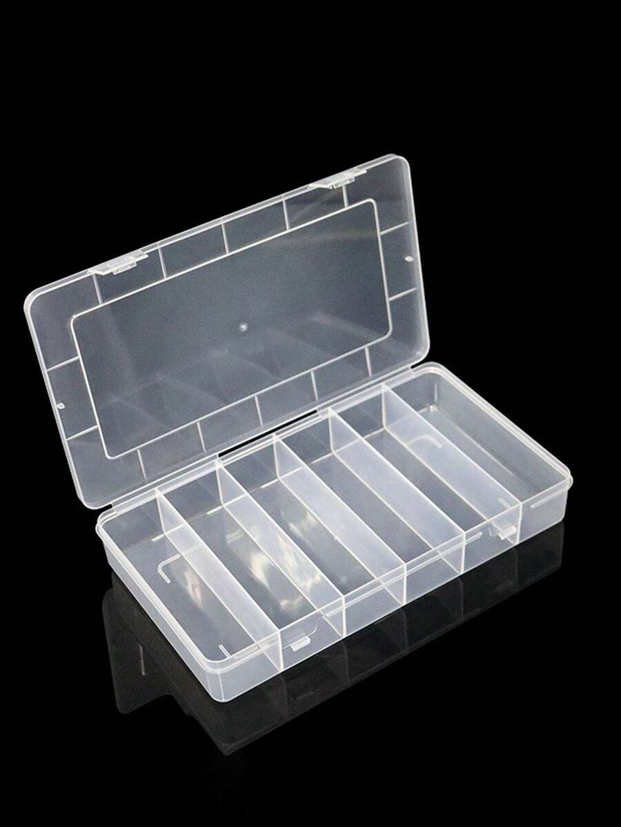 1/2pcs Transparent Delicate Jewelry Storage Box, Plastic Jewelry Craft Painting Storage Box, Transparent Small Fishing Tackle Box, Sewing Embroidery Storage Box - A - View 1