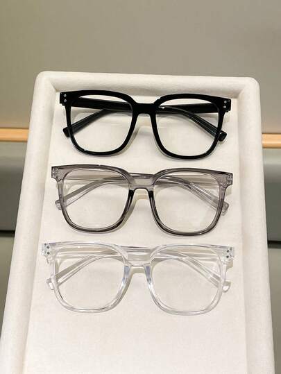 1/3 Piezas Gafas de mujer con montura cuadrada grande de policarbonato transparente con estampado de leopardo en estilo bohemio, lentes claras para uso diario, moda, viajes, fiestas, Día de San Valentín, Día de la Madre, Graduación, Día de la Mujer, Pascua