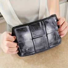 1 Khay làm đá viên hình vuông lớn bằng silicon - Khuôn vuông 6 ô, hoàn hảo cho đồ uống, các buổi họp mặt gia đình và tiệc tùng, làm mát đồ uống, được làm bằng silicon, khay đá silicon. - Nhiều màu - Xem 6