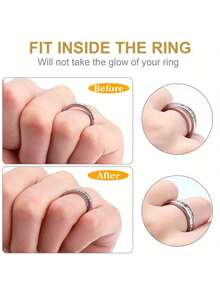 4pcs/8pcs/Set Transparent Ring Sizer Adjuster, Invisible Coil Wrapped Adjustable Rings, Multiple Combinations Available. Transparent Spring Telephone Cord Shaped Ring Sizer. Jewelry Ring Blank And Accessories, Home & Living Supplies. - A - View 11
