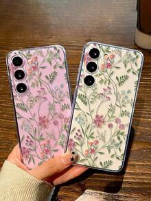 花朵图案 1 件装 高透明印花防震软壳手机壳，兼容 16/16 Pro/16 Plus/16 Pro Max、15 Pro Max、13、P14、P11、XS、XR、7/8、P、7/8 GES2、Galaxy S25/S25 Plus/S25/S25 Ultra、A50、A12、A32、A52、A72、A51、A21S、A13、A14、S22 Ultra、S23、A33、A53、S20 FE、11、12 Pro、12/12X、Note 11、9A、9C、Poco X3 NFC、10、9、Note 9、12C、Note 11 Pro、10C、Note 8 Pro，国际版，非国内版 - 彩色 - 查看 5