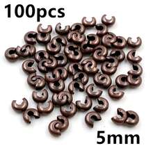100颗铜圆盖压接端珠 3 4 5mm 止动隔珠，适用于DIY珠宝制作配件 - crimp beads - 查看 30