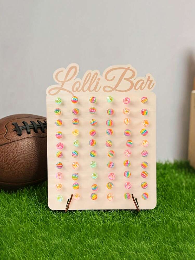 1个木制棒棒糖架，尺寸为13.78*10.24英寸，棒棒糖展示架，生日派对装饰，新娘送礼会装饰，周年纪念派对中心装饰品 - A - 查看 6