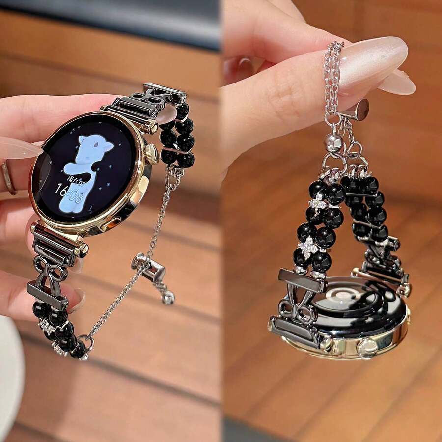 1条 20mm 22mm 闪亮蝴蝶结金属表带，兼容三星 Galaxy Watch 7/5 和 Galaxy Watch 6/47mm 表带