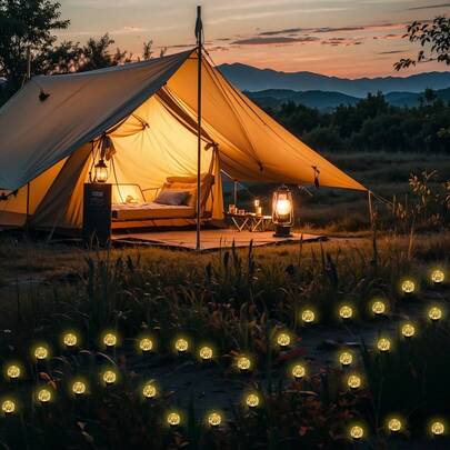 Đèn trang trí lối đi hình cầu bong bóng năng lượng mặt trời 20 đèn LED, 8 chế độ chiếu sáng, chống nước IPX4, thích hợp trang trí sân vườn, hiên nhà, tiệc mùa hè, sử dụng được quanh năm.