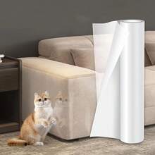 Anti-Cat Scratch Sofa Protector - Prevents Cats From Scratching Sofa, Soft Transparent Plastic Sofa Cover, Single-Sided Sticky Tape For Training, Easy To Install - 45*300cm - View 5