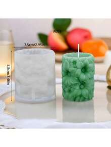Rose Flower Pillar Candle Silicone Mold, DIY Lily Flower Cylinder Grinding Tool, New Cross-Border Design - Cylinder - View 2
