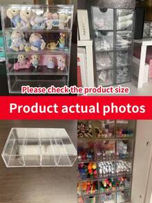 Acryl transparente Desktop-Aufbewahrungsbox auf dem Tisch, japanische Stiftebox, Kosmetik- und Schreibwaren-Aufbewahrung rechteckige Schubladenbox, Haushaltswaren, Badezimmer, Lehrertag, Weltcup - Transparent - Übersicht 10