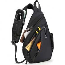 Mariconera Hombre Impermeable, Bolso Para Hombre Ligera, Bandolera Con Soporte para Teléfono Móvil, Mochila Cruzada Antirrobo para Senderismo, Caminar,Viajar,43446299 - Rojo y blanco - Ver 1