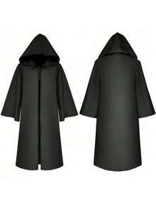Nouveau costume d'Halloween : cape de Grim Reaper, costume médiéval pour hommes adultes, longue cape de cosplay. - Robe longue et cape - noires - Voir 4