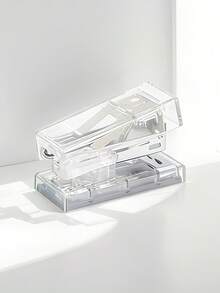 1 Set Mini Semi-Transparent Handheld Stapler Kit, Cute Student Stationery Multi-Function Binding Machine, Small Stapler - Stapler - View 5