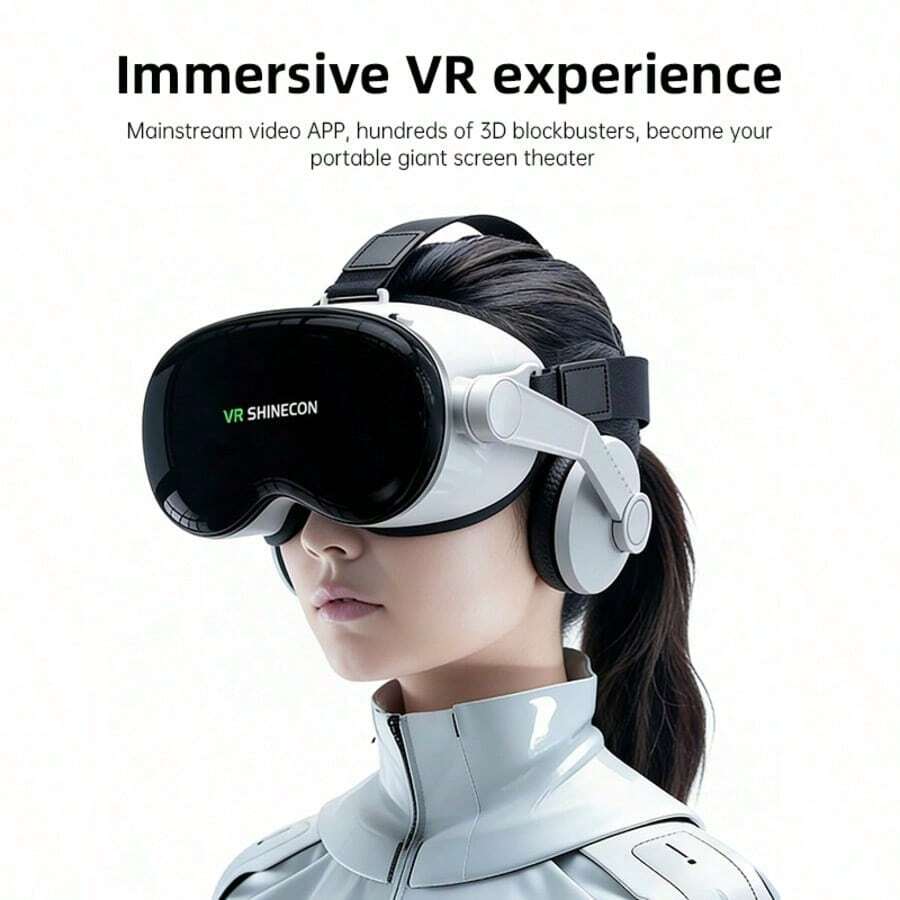 3D Mobile VR Headset - Adjustable VR Glasses With HD Immersive 3D Viewing Experience & Realistic Gaming Performance, Equipped With Comfortable Nose Pads And Built-In Headphones, Universally Compatible With IPhone/Android Smartphones, Portable Virtual Reality Goggles For Movies And Gaming - View 1