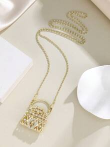 1件优雅精致迷你手提包吊坠项链，适合女士佩戴，可搭配派对礼物 - 項鍊 - 查看 8
