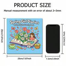 （升级豪华版，厚纸，20.5*20.5厘米）《春日少女涂色书：22张暖春花卉图案》，适合情侣和家庭，也适合派对、情人节、生日和其他节日。绘画和学习用品，共22页，书籍，涂色书，学习用品，学校，圣诞节，万圣节，生日，返校礼物，涂色书，复活节，复活节礼物，复活节手工艺品 - 單件 - 查看 2