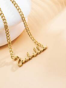 1件个性化时尚多链项链，可定制不锈钢英文字母吊坠项链，男女皆宜日常佩戴，适合情侣、男友、女友、父母、家人、宠物，是情人节、母亲节、父亲节、周年纪念日、派对、婚礼的完美礼物 - 光面雙層 - 查看 21