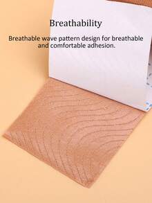 1pc High Elasticity Breathable Waterproof Trimmable Breast Petals, Invisible Adhesive Lift Nipple Covers Suitable For Backless, Strapless Wedding Dresses - Khaki - View 4