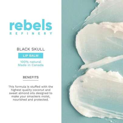 Rebels Refinery 3-Piece Skull-Shaped Lip Balm Bundle - Black - Mint, Vanilla &Amp; Passion Fruit