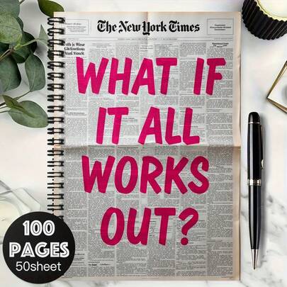 1 pièce Cahier à spirale inspirant avec couverture du "New York Times", 100 pages haute capacité, 50 feuilles écrivant en douceur. Convient pour les dossiers de travail, les notes d'étude, les plans quotidiens et plus encore. Idéal pour la remise des diplômes, les cadeaux d'anniversaire, les journaux intimes, les mémos, les moments inspirants !
