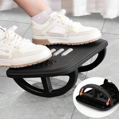 1个可移动式桌下脚凳，符合人体工学，带按摩滚轮，防滑平衡板，用于放松腿部，适合办公室和家庭使用。