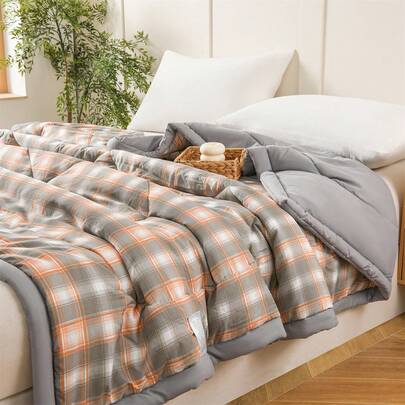 1pc Lightweight Cotton Fiber Quilt, Summer Cooling Quilt, Air Conditioning Quilt