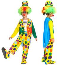 Trang phục chú hề Halloween cho trẻ em trai và gái, trang phục biểu diễn, tiệc sinh nhật, cosplay, phụ kiện không bao gồm tóc giả, mũi và giày. - màu đen - Xem 2