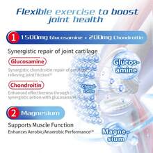 7-In-1 Glucosamine Chondroitin Joint Health Supplement | Calcium & B Vitamin Joint Wellness Formula | Daily Joint Support Capsules | 120 Pills (2 Bottles) - MEN (2 Bottles) - 查看 3