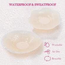 Reusable Silicone Nipple Covers For Women,Small Strong Adhesive Pasties,Seamless Washable Invisible Breast Cakes - Nhiều màu - Xem 4