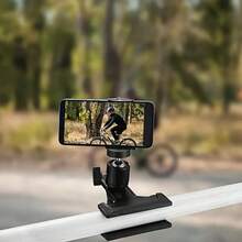 1个强力夹子，可360度旋转，兼容辅助照明和相机，可调节相机安装夹 | 360°旋转球头，弹簧夹三脚架夹，长度11厘米/4.33英寸，铁质材料，用途广泛且安全，适用于运动相机，360度旋转吉他手机支架教学视频 - 查看 8