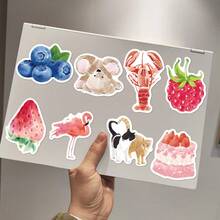 50 piezas Pegatinas de diario de acuarela, decorativas para scrapbooking, planificador, equipaje, funda de teléfono, refrigerador, guitarra, monopatín, regalo de cumpleaños, suministros de scrapbooking, papelería, pegatinas divertidas Kindle manualidades libro de sticker estikers - Diario de acuarela - Ver 3