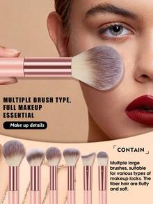 21pcs Makeup Brush Sets Premium Synthetic Hair Eyeshadow Blending Brush Sets Cosmetics Tools - Multicolor - View 5