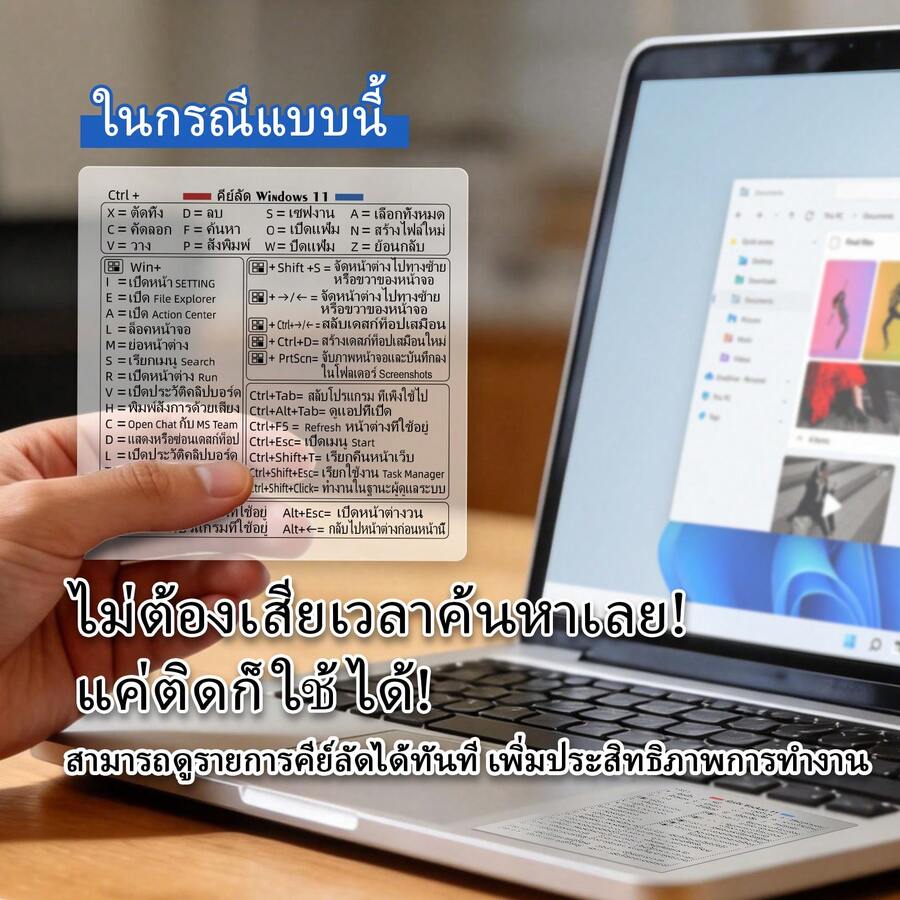 泰语/泰语快捷键贴纸，适用于 WINDOWS 笔记本电脑系统缩写键盘词典热键丨 SHEIN香港
