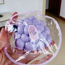 Soft & Chewy Grape Shaped Squishy Toy, High-Quality Creative Stress Relief Squeeze Toy, Realistic Fruit Fidget Toy - Multicolor - View 6