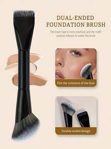 1pc/2pcs Double-Ended Foundation Brush, Contour Brush, Professional Makeup Brushes For Powder Foundation, Blush, Concealer, Multi-Functional Makeup Tools - Multicolor - View 2
