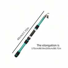 Telescopic Short Rod Fishing Rod Combo Set, Super Hard Long Distance Casting Rod With Metal Reel, Full Set Throwing Rod Fishing Tackle - Green - View 5