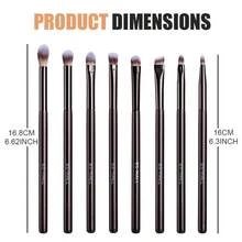 BS-MALL 高品质 8 件套精准化妆刷套装 - 眼影刷、眉刷、遮瑕刷、细节刷，柔软不刺激皮肤 - 鏽棕色 - 查看 8