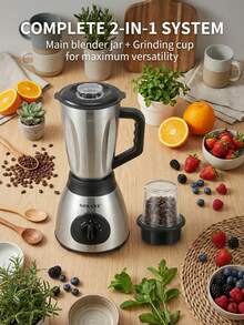 SOKANY 03012 1.5L Multifunctional Cooking Machine 2-In-1 Glass Countertop Juicer, 3 Adjustable Speed Controls, Suitable For Making Frozen Juice, Milkshake, Smoothie And Sauce, Silver - EU C Type Plug(220-240V) - View 10