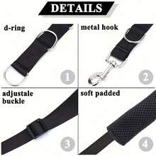 3件套狗狗美容腹带和胸背带 - 黑色 - 查看 3