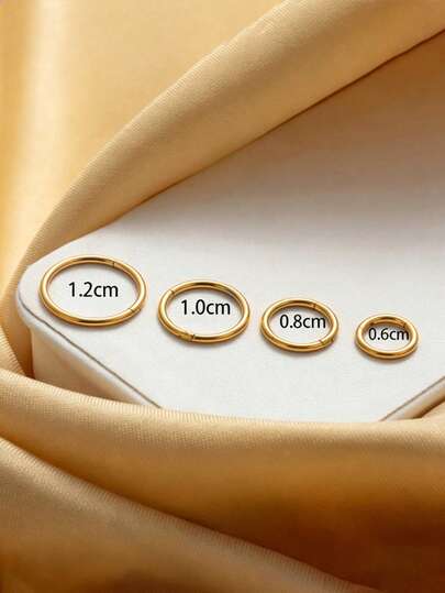 1pc 6-12mm Stainless Steel Hoop Earrings, Hinged Round Earrings, Cartilage Hoops, Seamless Rings, Rust & Corrosion Resistant, Comfortable Wear, Suitable For Earrings/Nose Rings/Cartilage Rings/Lip Rings, Unisex, Available In Gold/Silver, Suitable For Daily Wear, Parties, Holidays, Dates, Can Be Used As Birthday, Valentine's, Graduation, Christmas, Best Friend, Family Gifts