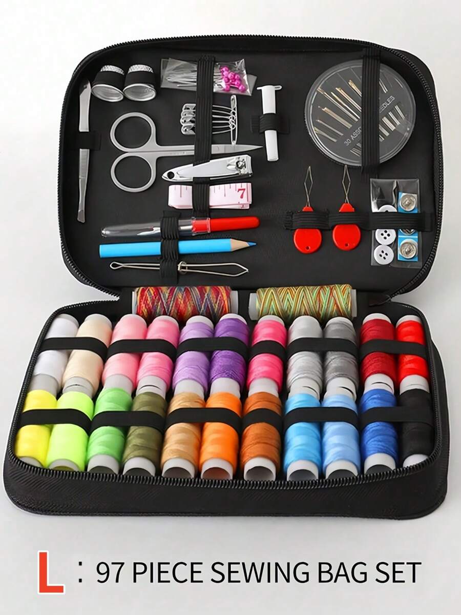 Bộ dụng cụ may vá di động 1 món, 10 món/bộ gồm suốt chỉ, kim, dụng cụ xỏ chỉ, đồ dùng may vá gia đình. - A - Xem 1