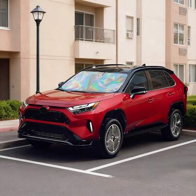 便携式可折叠汽车激光遮阳帘，防紫外线隔热挡风玻璃帘，易于收纳和安装，适用于所有车型 - 夏季炎热天气的理想之选