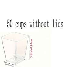 10/20/25/30/50/100pcs Transparent Dessert Cups - Square Mousse Cups, Yogurt Cups, And Ice Cream Pudding Cups, Suitable For Christmas, Halloween, Weddings, Graduations, Birthday Parties And Celebration Events - Perfect Party Cups - Clear - View 15