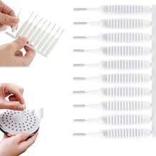 Shower Head Cleaning Brush Anti-Clogging Gap Cleaner Picks, Spiral Bristle Mineral Buildup Remover, Compact Multi-Purpose Cleaning Tool For Bathroom Kitchen Faucet Sink Vent(10 Pack) - White 10pcs - View 1