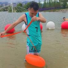 1个便携式漂浮气囊，橙色防水游泳浮标，旋转式气嘴可用嘴吹气，松开气嘴即可放气，气嘴无需拆卸，沙滩必备，泳池漂浮垫 - 橘色 - 查看 5