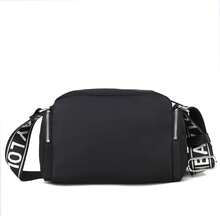Women's Shoulder Bag With A Shoulder Strap. Luxurious Camera Bag In Crossbody Style. Square Bag. - Dark Blue and Light Pink (with Gold Logo) - View 8